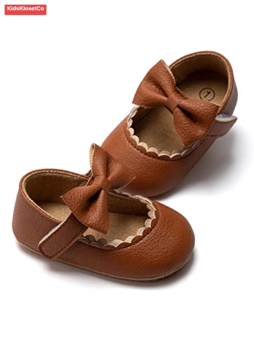 Baby Girl Mary Jane Flats Non-Slip Soft Sole PU Leather First Walkers